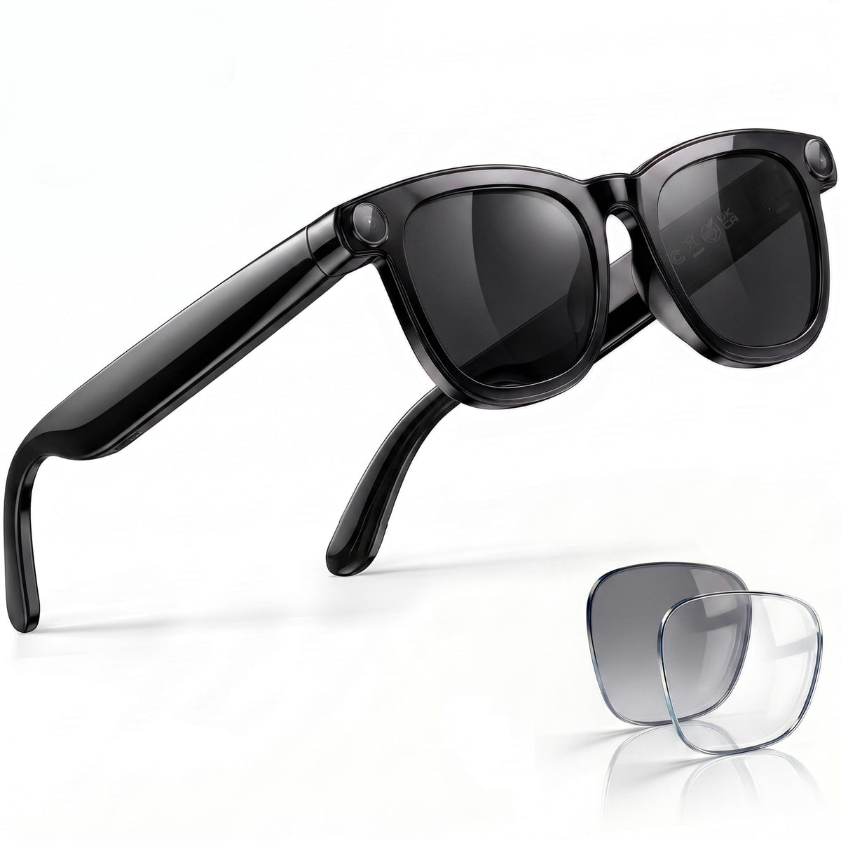 AI Smart Glasses, 8MP 4K POV Camera, EIS HD Video, Translation