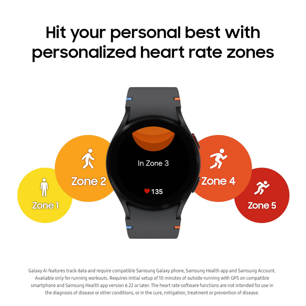 SAMSUNG Galaxy Watch FE 40mm LTE AI Smartwatch w/Fitness Tracking, BIA Sensor, Personalized HR Zones, Heart Rate Tracker, Sleep Monitor, 2024, Black [US Version, 1Yr Manufacturer Warranty]