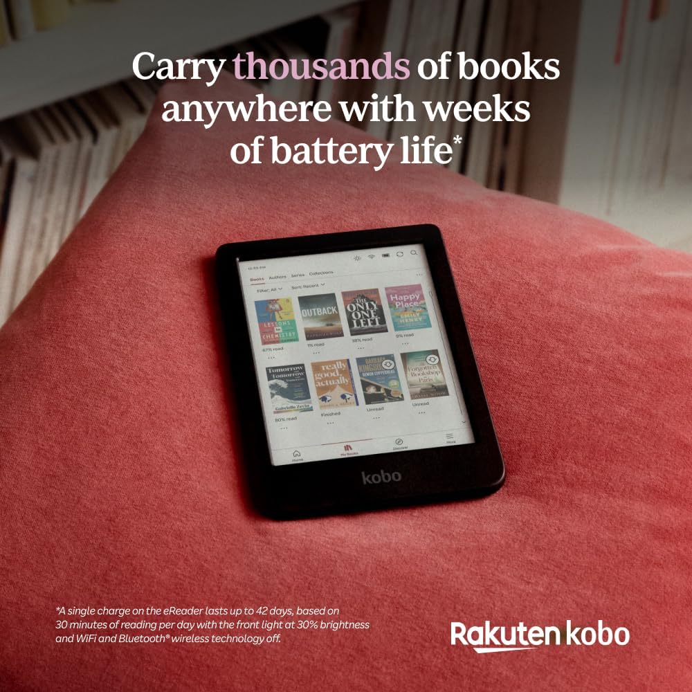 Kobo Clara Colour | eReader | 6” Glare-Free Colour E Ink Display | Dark Mode Option | Waterproof | Audiobooks | 16GB of Storage | Black