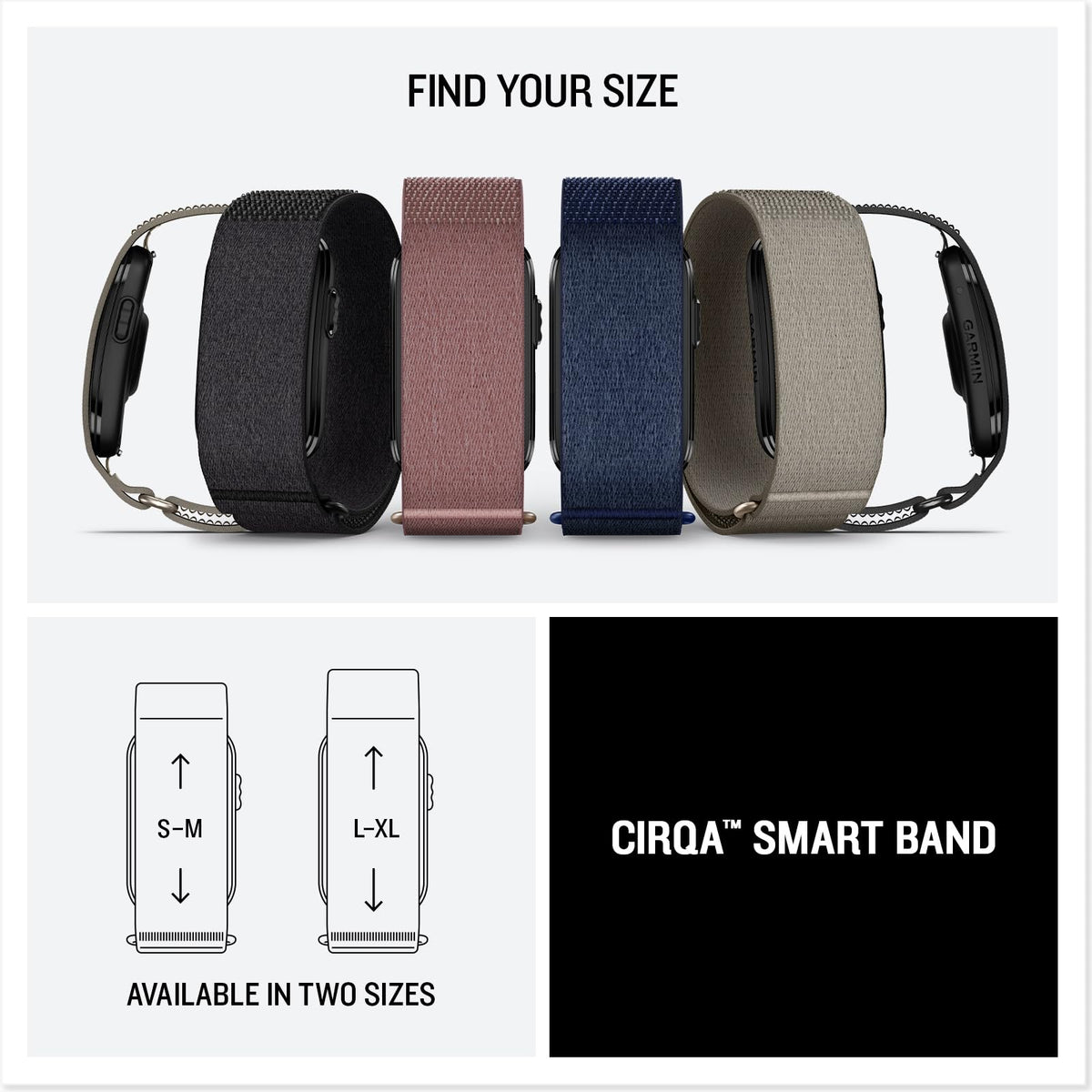 Garmin CIRQA™ Smart Band, No Subscription, S-M Captain Blue