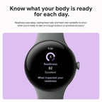 Google Pixel Watch 3 (45mm) Latest Model - Matte Black Aluminum Case - Obsidian Band - Wi-Fi (Renewed)