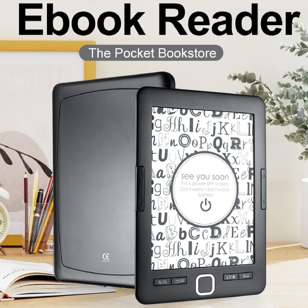 Luocute Portable Ebook Reader 6 Inch Ink Screen, 8GB Storage