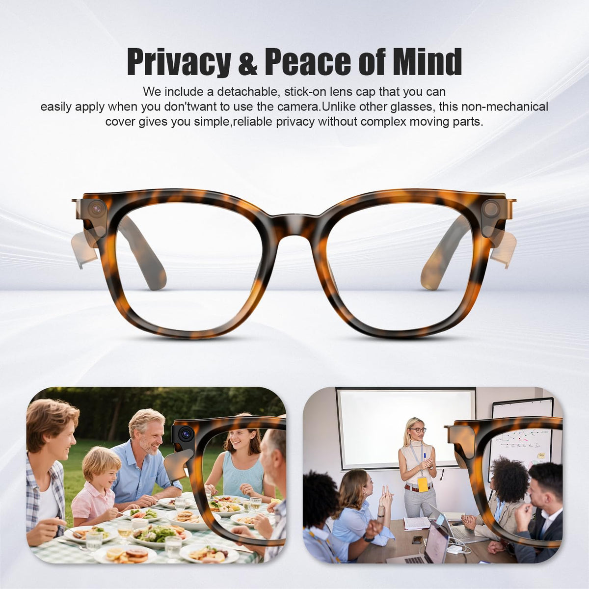 AI Glasses with Camera, 4K Video, Real-Time Translation, AI Assistant