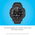 Garmin Instinct® Crossover Solar, Hybrid Smartwatch, 45mm, Graphite