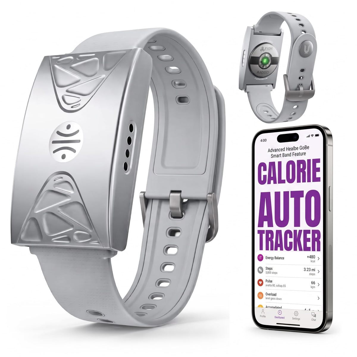 HEALBE Fitness Tracker - Auto Calorie, Hydration, Stress & Sleep Monitor