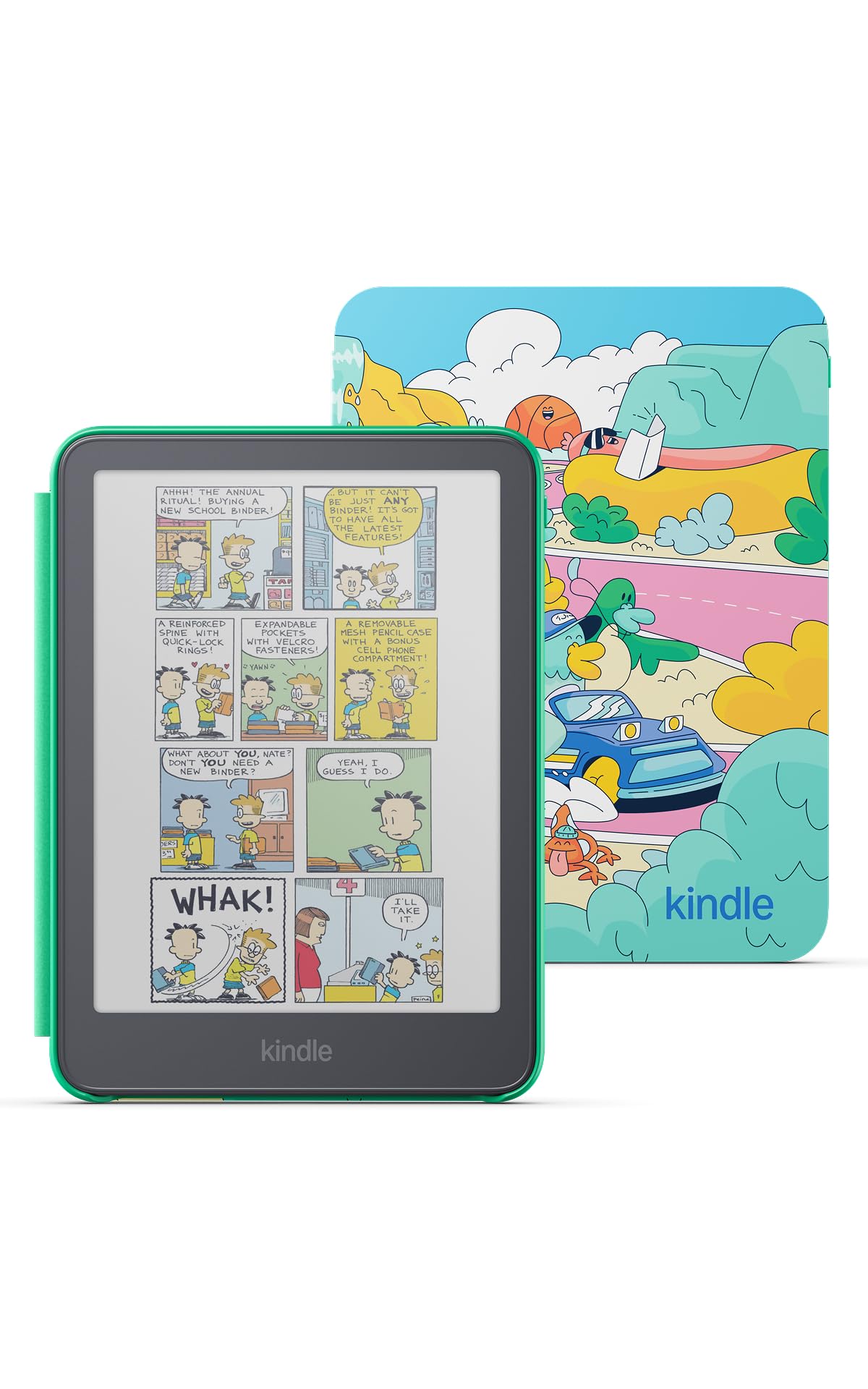 Amazon Kids Kindle Colorsoft 16GB (newest model), Thinner and lighter, 7" color display, Weeks of battery, Includes 1 year of books and Desert Dash cover