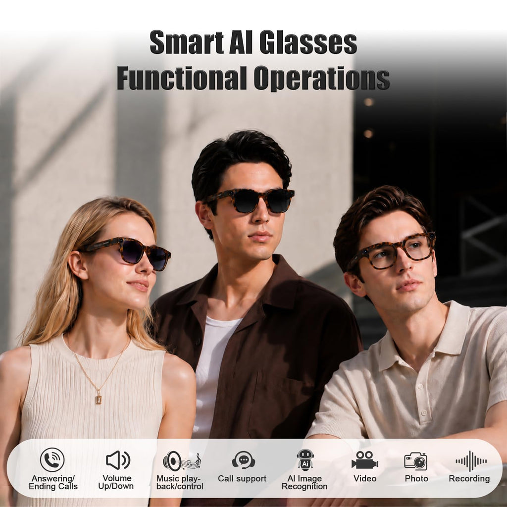 AI Glasses with Camera, 4K Video, Real-Time Translation, AI Assistant