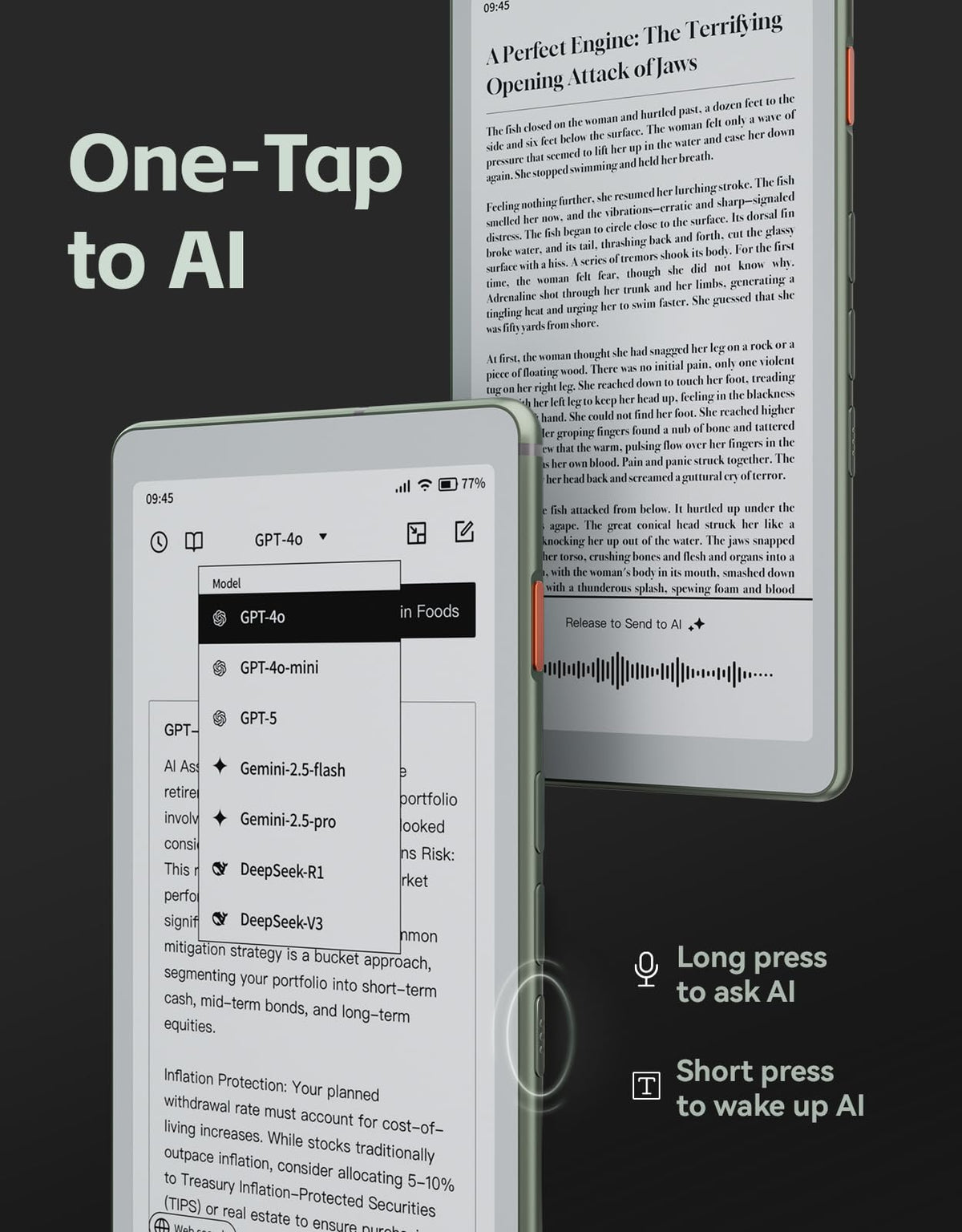 VIWOODS AiPaper Reader 6.13" Pocket E-Reader, AI Button, 4G, Android