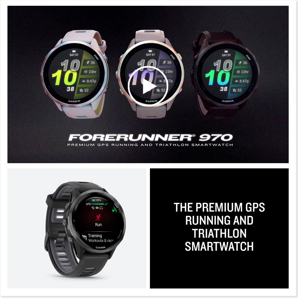 Garmin Forerunner® 970, 47mm, Carbon Gray DLC Titanium, Black/Whitestone