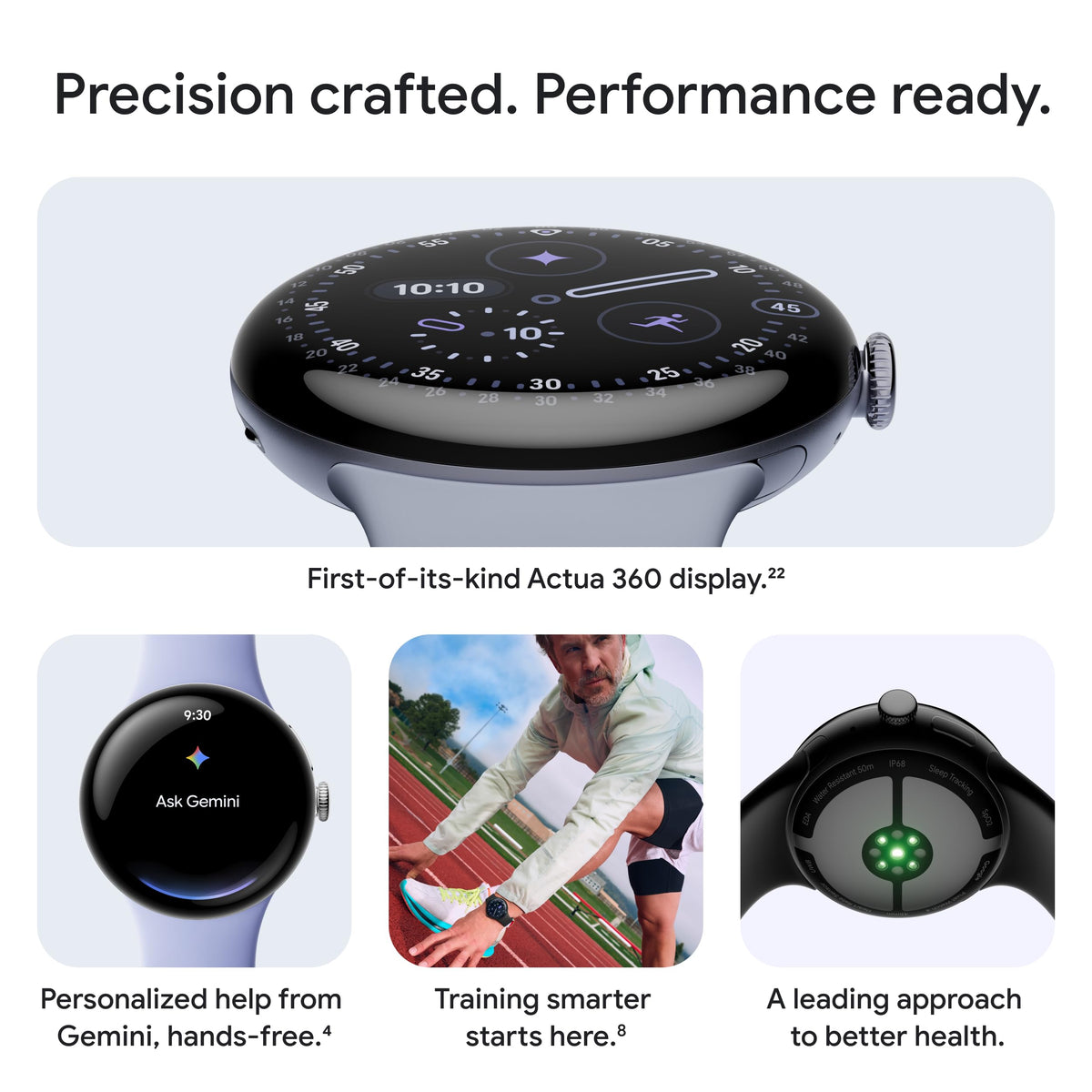 Google Pixel Watch 4 (45mm) - Smartwatch - Moonstone Active Band - Wi-Fi