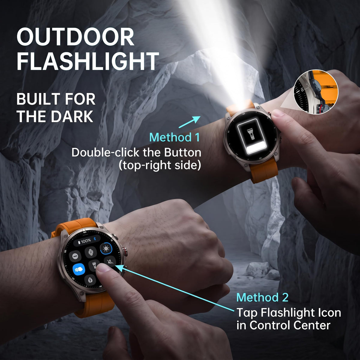 SOUYIE Smartwatch for Men GPS Fitness Tracker Bluetooth Call 15-Day Battery