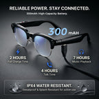 8MP 4K AI Smart Glasses with Camera & Adaptive Fit, Blue Light + Extra Sun Lenses, Real-Time Translator, Voice Assistant & Voice Recorder, Open-Ear Audio for Work & Business Travel
