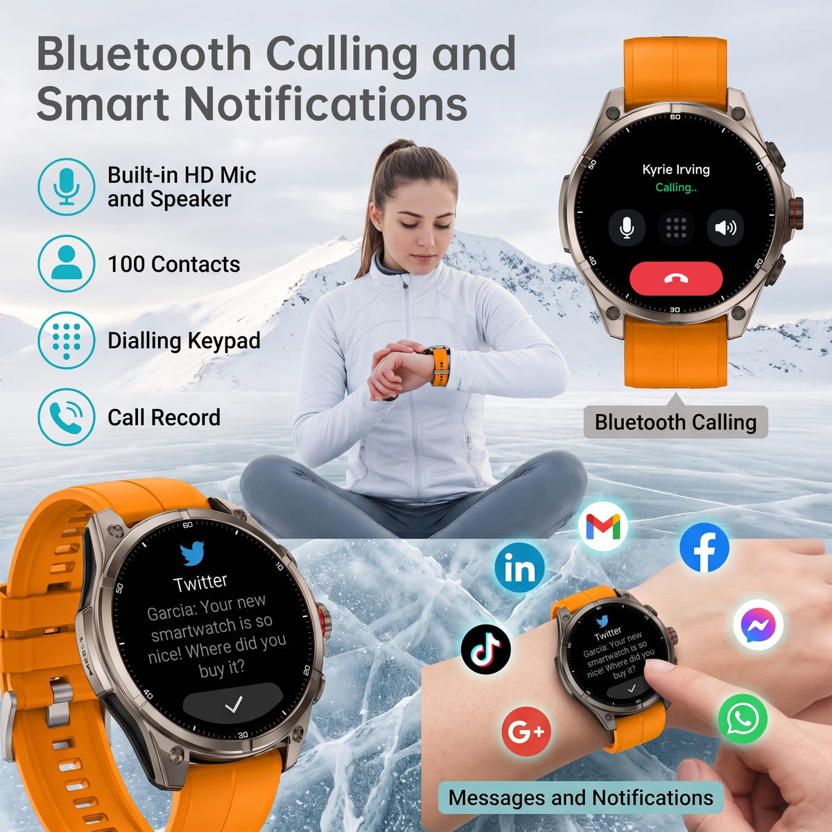 SOUYIE Smartwatch for Men GPS Fitness Tracker Bluetooth Call 15-Day Battery