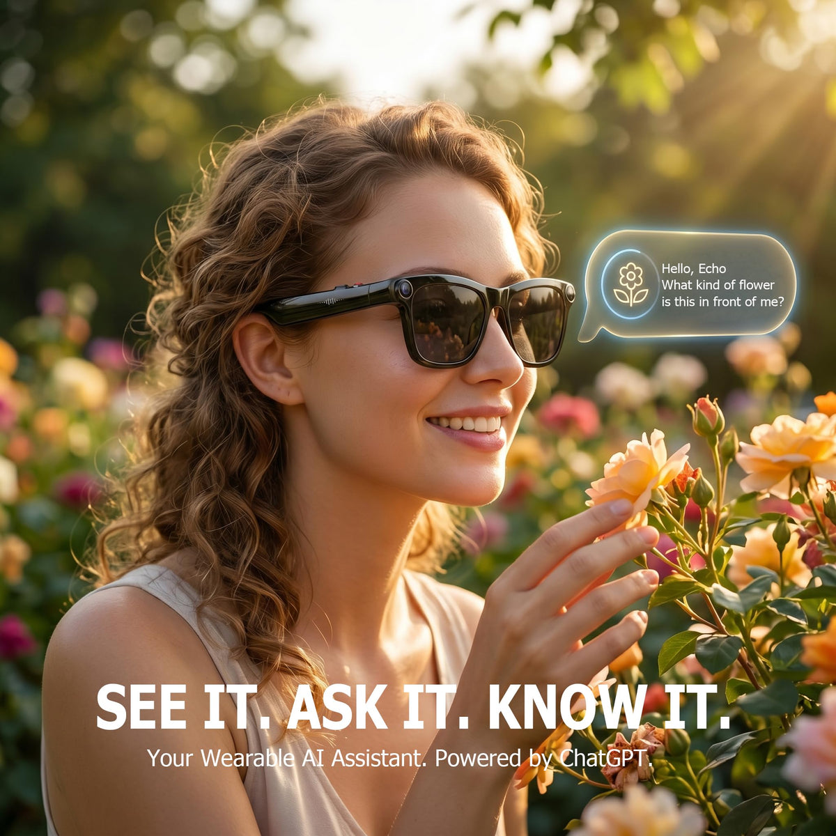 AI Smart Glasses with 4K EIS POV Camera, Photo Capture/Video Recording, AI Assistant/Object Recognition, Real-Time Translator, Open-Ear Audio, Photochromic+Blue Light Lenses, Travel Tech Gift