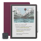 Amazon Kindle Scribe Essentials Bundle - Amazon Kindle Scribe Colorsoft (64GB) - Fig, Premium Pen, Premium Leather Executive Folio Cover-Graphite,Power Adapter