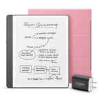 Amazon Kindle Scribe Essentials Bundle including Kindle Scribe (16GB) - Tungsten, Premium Pen, Fabric Folio-Denim, and Power Adapter