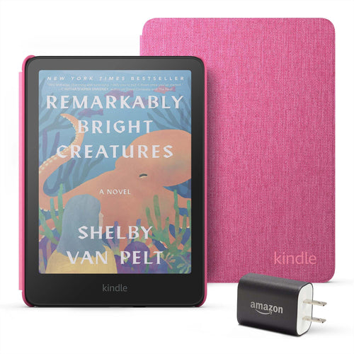 Amazon Kindle Colorsoft Essentials Bundle including Kindle Colorsoft (16 GB) – With color display - Black, Fabric Cover-Black and Power Adapter