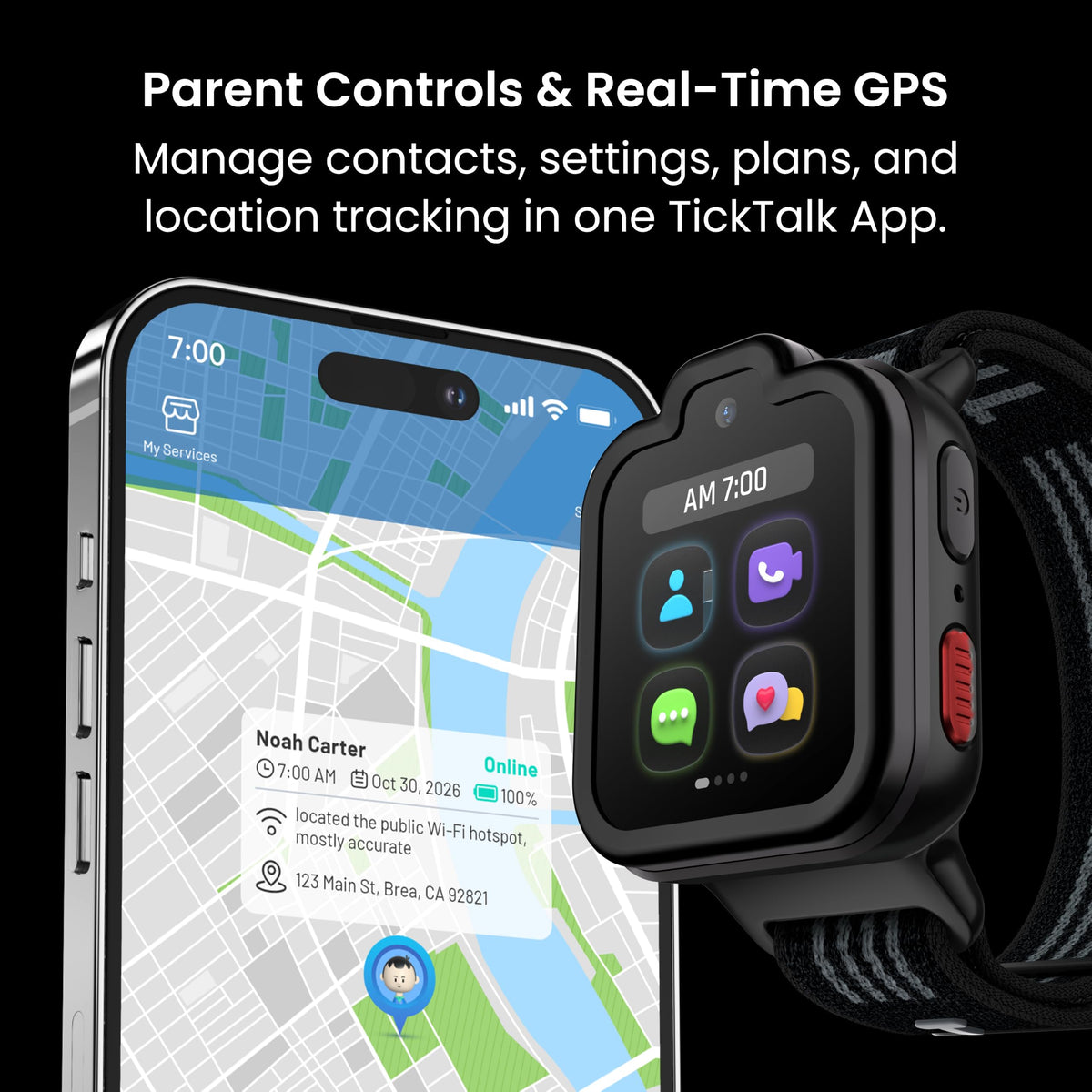 TickTalk 6 Kids SmartWatch with GPS Tracker, Calls, Texts, & SOS Ages 3-12