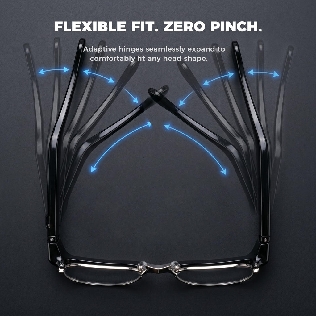 8MP 4K AI Smart Glasses with Camera & Adaptive Fit, Blue Light + Extra Sun Lenses, Real-Time Translator, Voice Assistant & Voice Recorder, Open-Ear Audio for Work & Business Travel