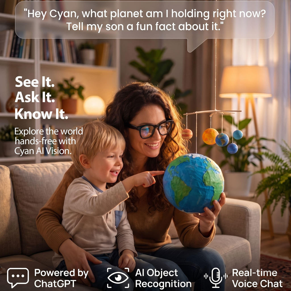 AI Smart Glasses, 8MP 4K POV Camera, EIS HD Video, Translation
