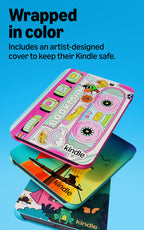 Amazon Kids Kindle 16GB (newest model), Now thinner and lighter, 6" glare-free display, weeks of battery, includes 1 year of books and Bookman cover