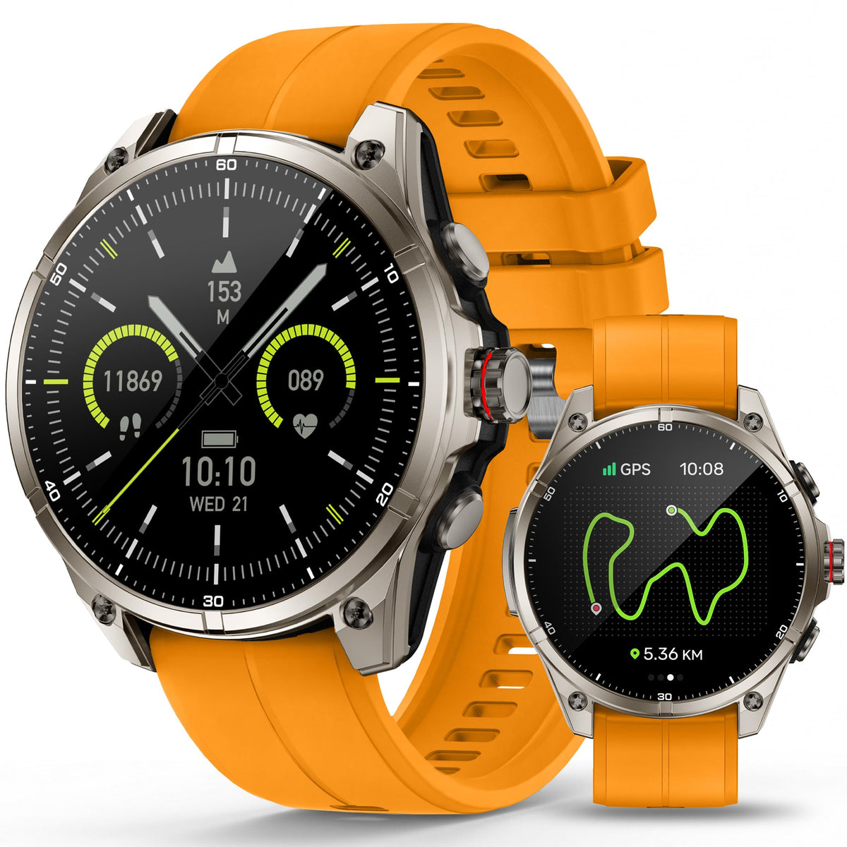 SOUYIE Smartwatch for Men GPS Fitness Tracker Bluetooth Call 15-Day Battery