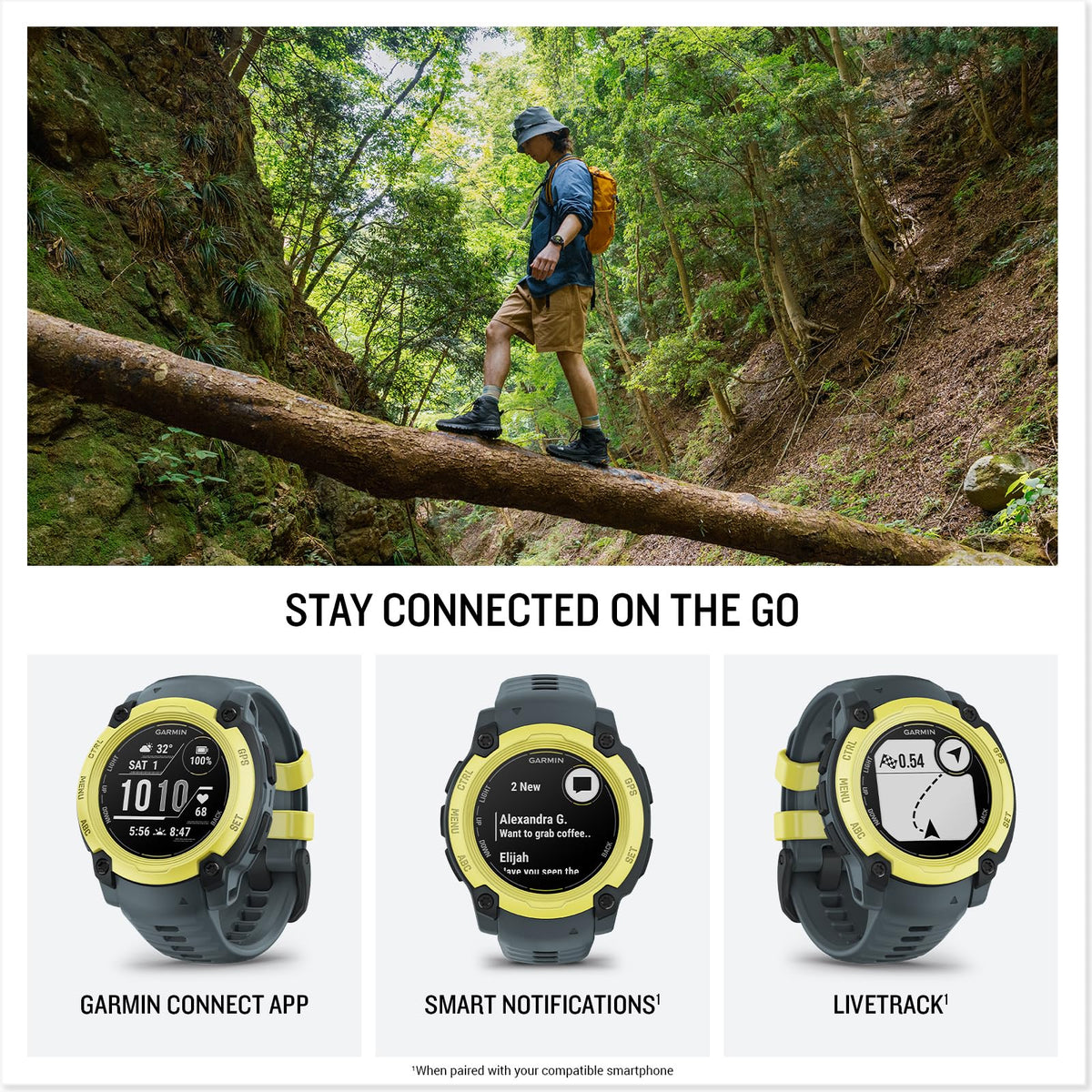 Garmin Instinct® E, Rugged GPS Smartwatch, 40mm, Electric Lime/Twilight