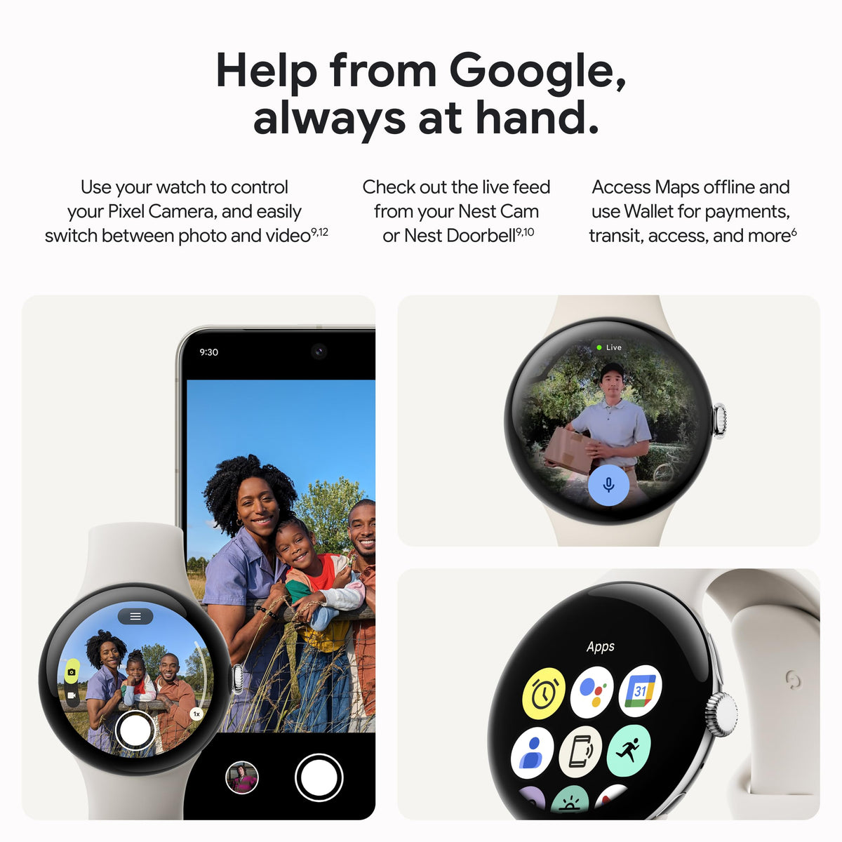 Google Pixel Watch 3 (45mm) Latest Model - Matte Black Aluminum Case - Obsidian Band - Wi-Fi (Renewed)