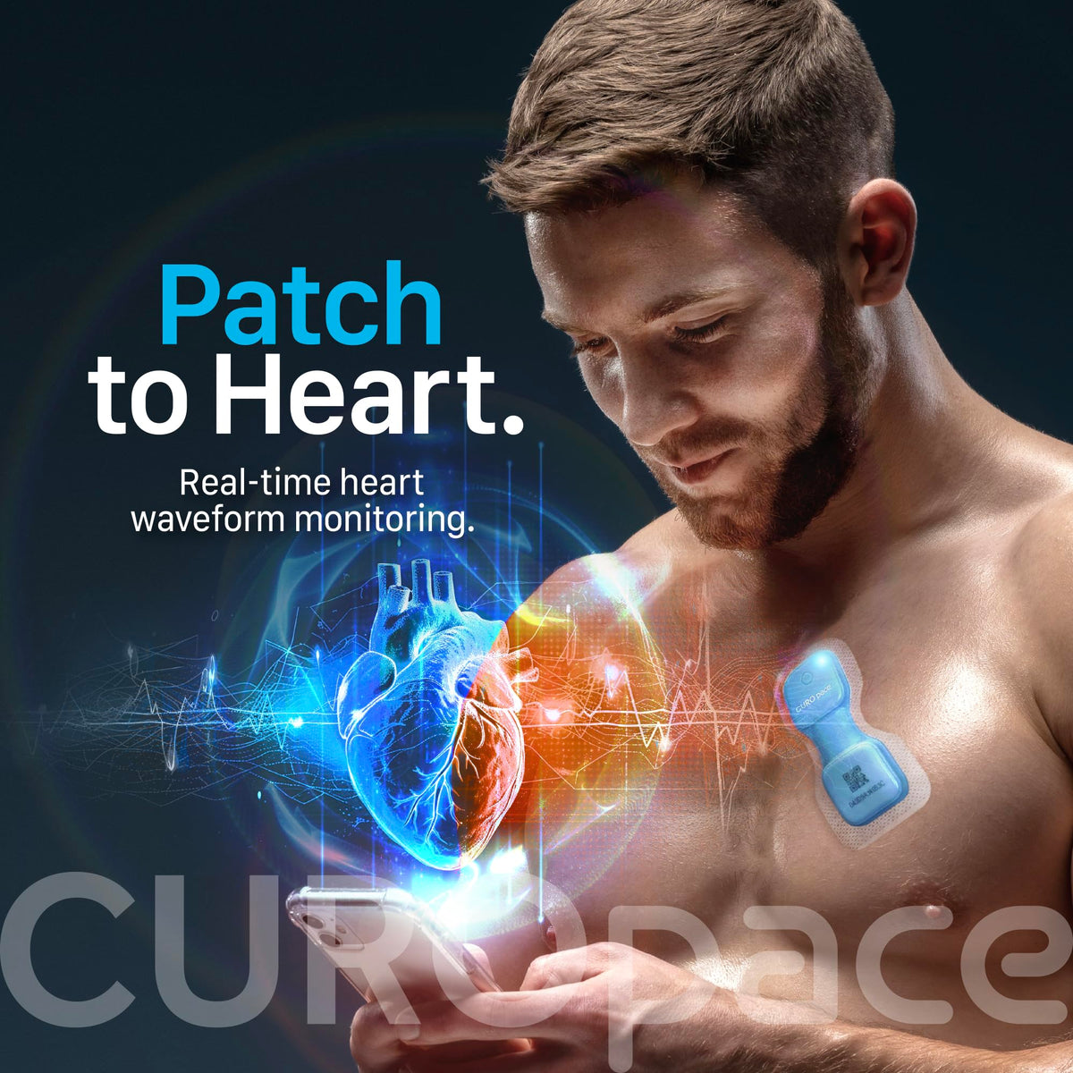 Ultra-Thin Wearable Wellness Patch – Chest-Worn Body Signal Monitor with Heart Rate, Respiratory Rate & Skin Temperature Tracking, Real-Time Monitoring While Worn, App Connected