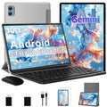 Tablet 2026 Android 15 Tablets with 2.0GHz Octa-Core, 30GB 64GB 2TB Expand, 10 inch Tablet with Keyboard, FHD IPS Display, Gemini AI, 8MP Camera, WiFi 6, 6000mAh, Widevine L1, BT 5.0 -Gray