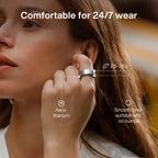POBOVi Gen2 Titanium Smart Ring, Rosegold, Matte, Size 11