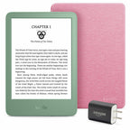 Kindle Essentials Bundle including Kindle (2024 release) - Matcha, Fabric Cover - Matcha, and Power Adapter