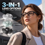 AI Smart Glasses with Camera, 20MP Photos, POV Video & Open-Ear Audio