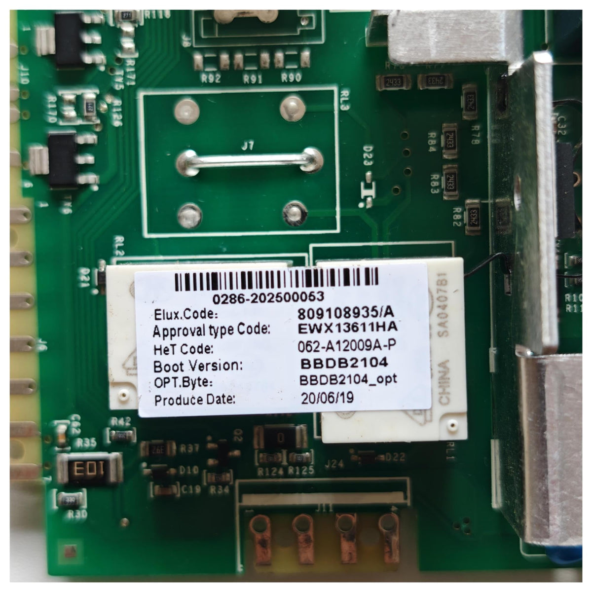 Washing machine control board Compatible For Electrolux 809108935/A EWX13611HA BBDB2104 circuit board PCB main control board washing machine parts(809108935 A)