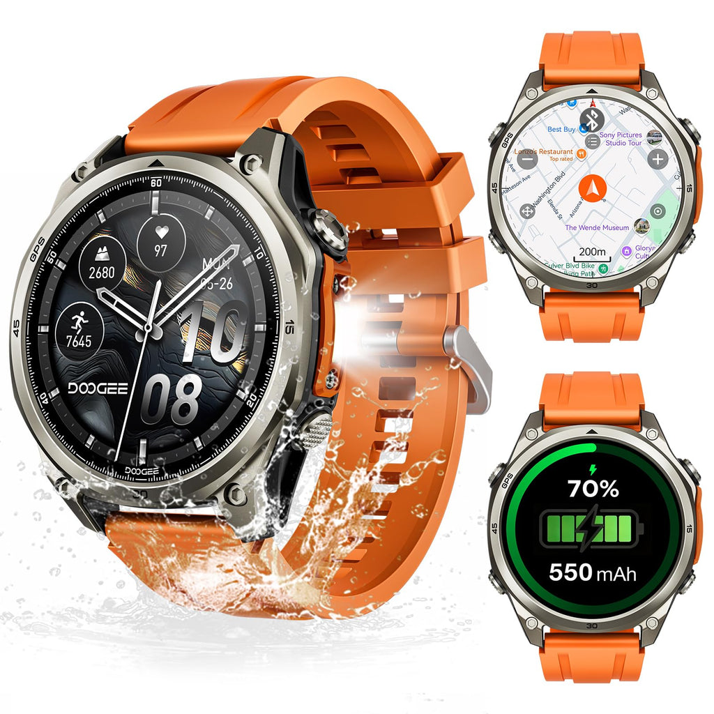 Anywise W1Pro Smart Watch for men, 5ATM Dual-Band GPS Offline Map