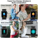 Smart Watches for Men Women with Airbag Cuff, Health Watch with 24/7 Blood Pressure/Heart Rate/Blood Oxygen/Sleep Monitor, SOS, 2.06" AMOLED Display Fitness Tracker Watch for Android iPhone
