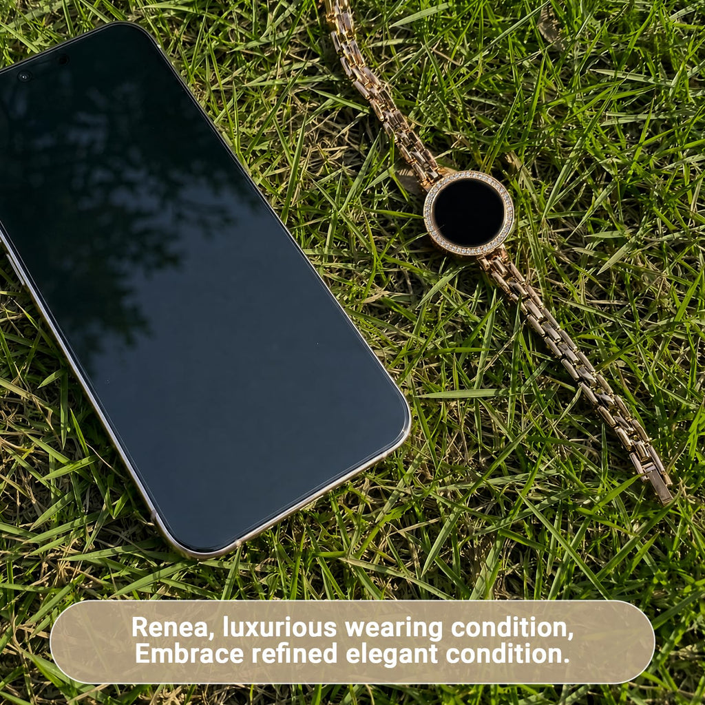 Renea Fitness Tracker for Women, Jewelry-Style Smart Bracelet with Heart Rate, Blood Oxygen, HRV, Stress, Sleep and Step Tracking, Multi-Sport Modes, 6-Day Battery Life, IP67
