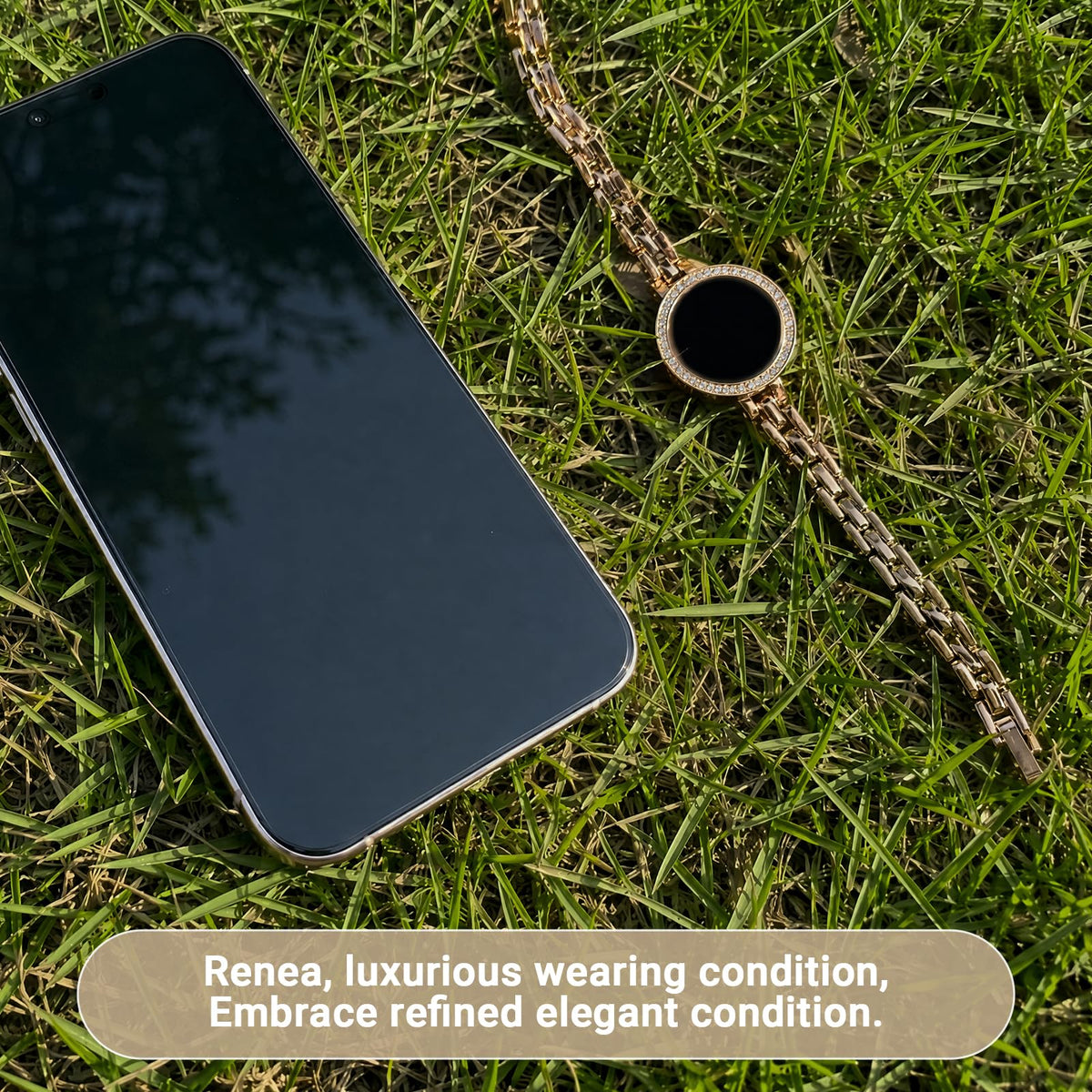 Renea Fitness Tracker for Women, Jewelry-Style Smart Bracelet with Heart Rate, Blood Oxygen, HRV, Stress, Sleep and Step Tracking, Multi-Sport Modes, 6-Day Battery Life, IP67