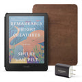 Amazon Kindle Colorsoft Essentials Bundle including Kindle Colorsoft (16 GB) – With color display - Black, Premium Leather Cover-Walnut and Power Adapter