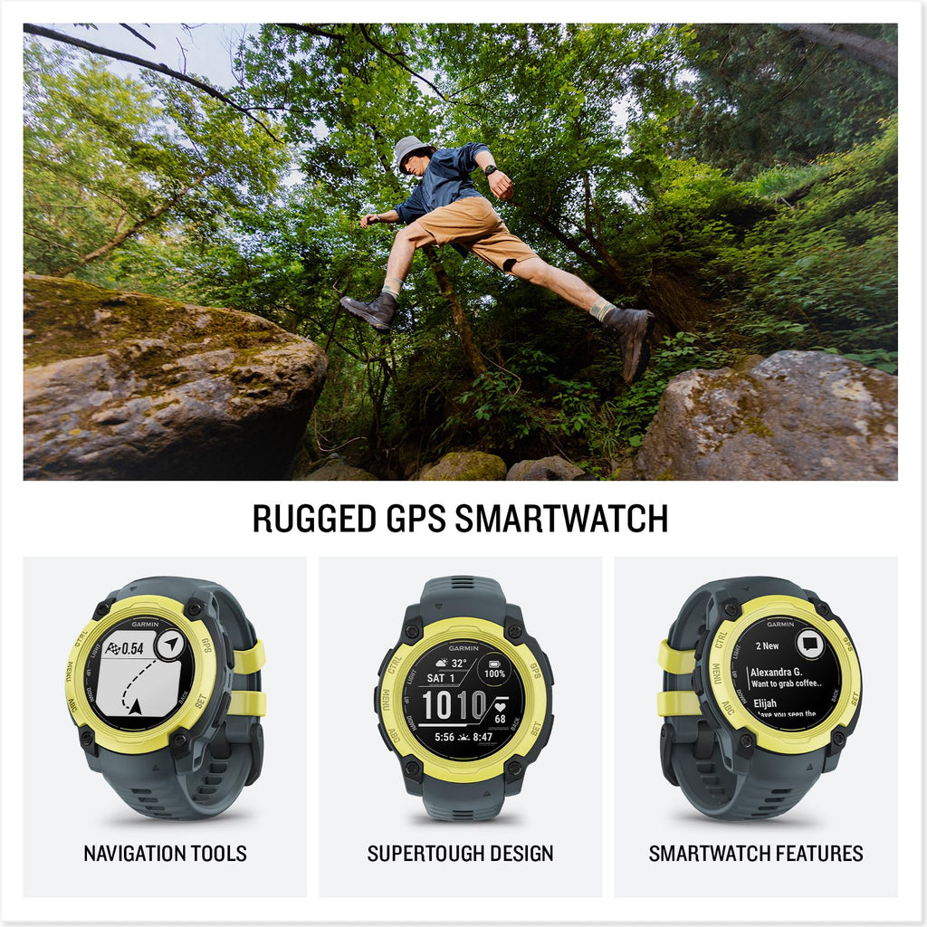 Garmin Instinct® E, Rugged GPS Smartwatch, 40mm, Electric Lime/Twilight