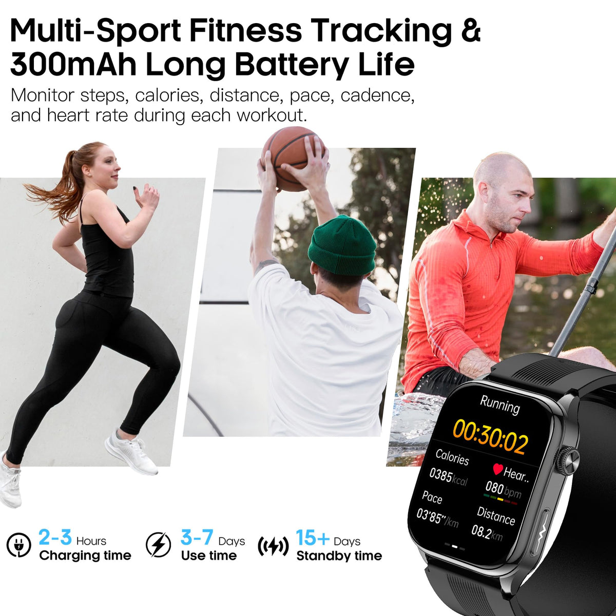 Smart Watches for Men Women with Airbag Cuff, Health Watch with 24/7 Blood Pressure/Heart Rate/Blood Oxygen/Sleep Monitor, SOS, 2.06" AMOLED Display Fitness Tracker Watch for Android iPhone