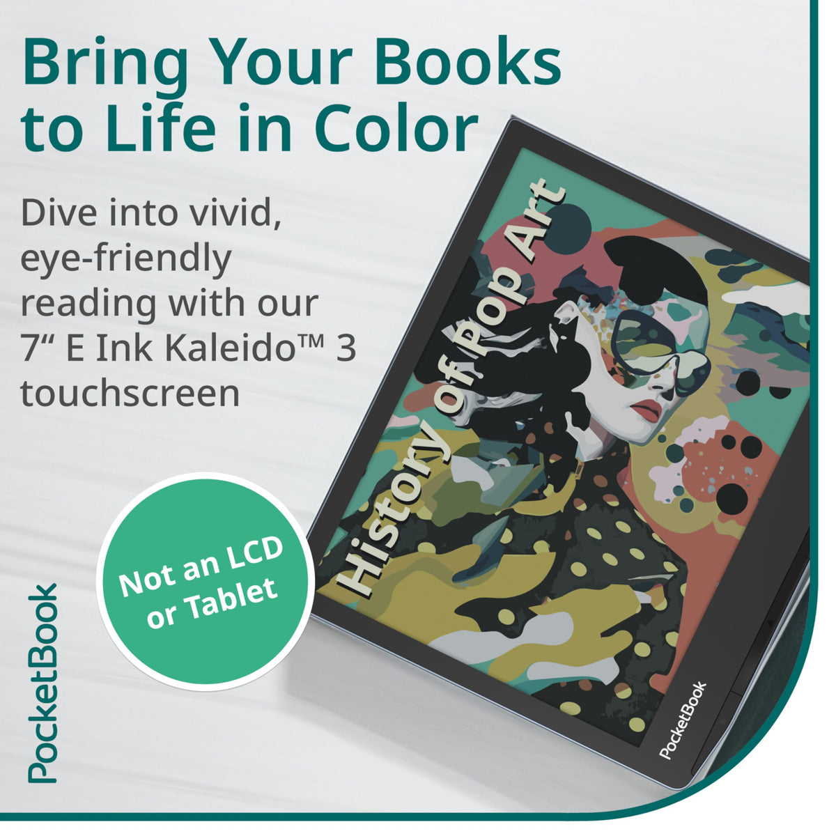 PocketBook Era Color Ereader - 7 Inch E Ink Kaleido 3 Screen - Eye-Friendly Audio-Book & E-Book Reader - Text-to-Speech - Waterproof IPX8 - Bluetooth & Speakers - WiFi Cloud Sync - 32GB Storage
