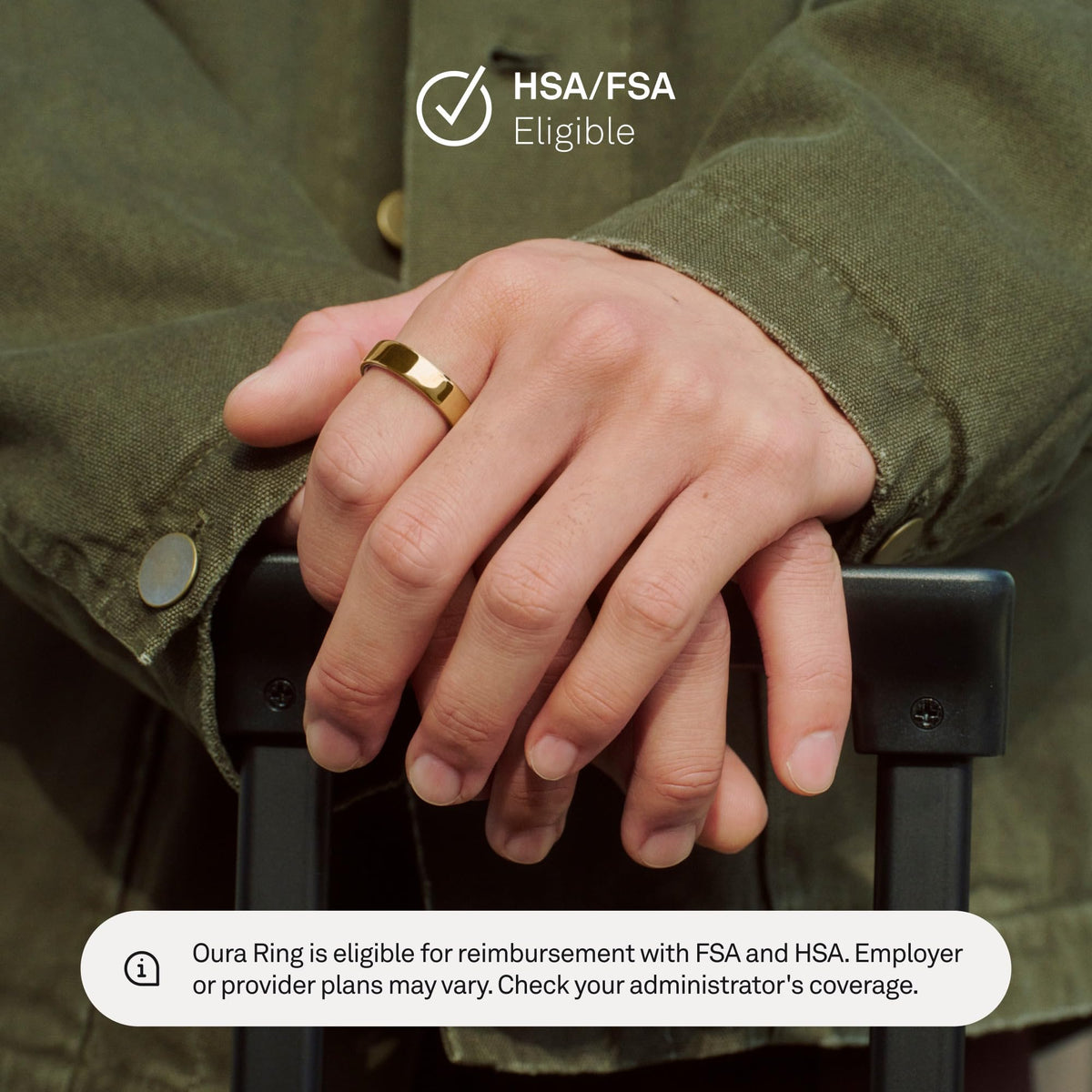 OURA Ring 5 Smart Ring - Gold - Size 8 - Fitness & Sleep Tracker